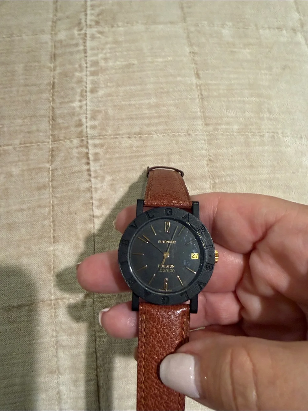 Bvlgari limited edition Houston carbon gold 33mm watch worn once